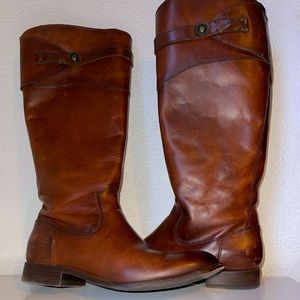 Frye molly knee high boot wide cognac